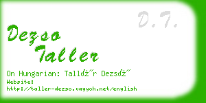 dezso taller business card